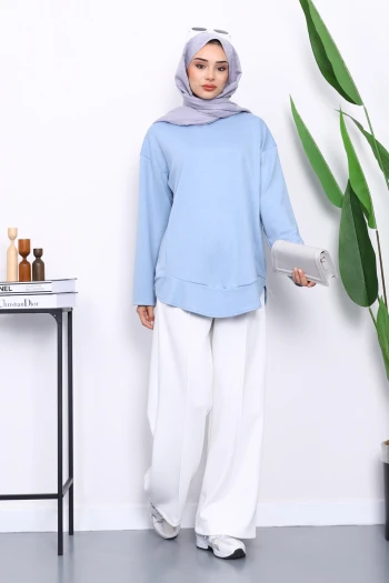 Bebe Mavi Bisiklet Yaka Modal Tunik