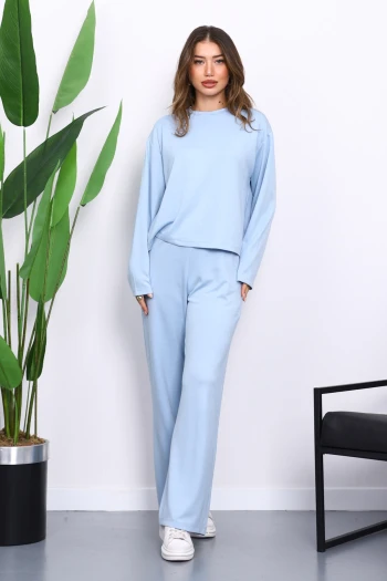 Bebe Mavi Yanları Taş Detaylı Modal Takım