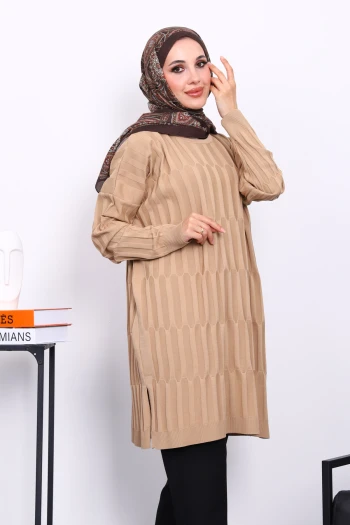 Bisküvi Soğuk İplik Merserize Triko Tunik