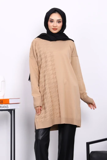 Bisküvi Soğuk İplik Merserize Triko Tunik