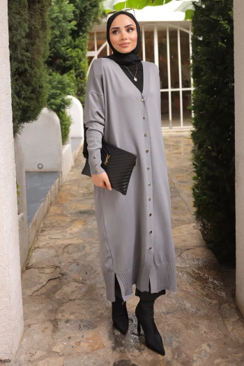 Füme Soğuk İplik Triko Hırka