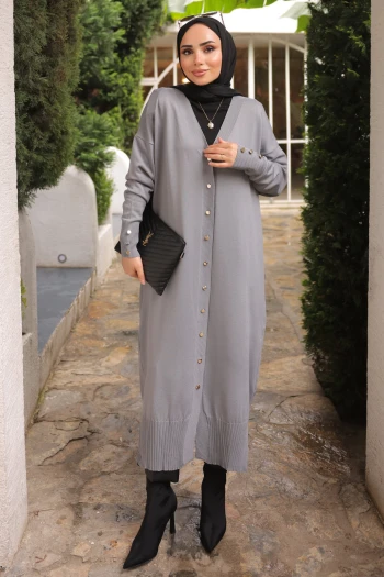 Füme Soğuk İplik Triko Hırka