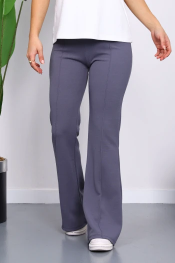 Füme Yüksek Bel Çimalı İspanyol Pantolon