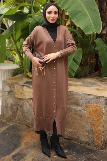 Koyuv Vizon Soğuk İplik Triko Hırka