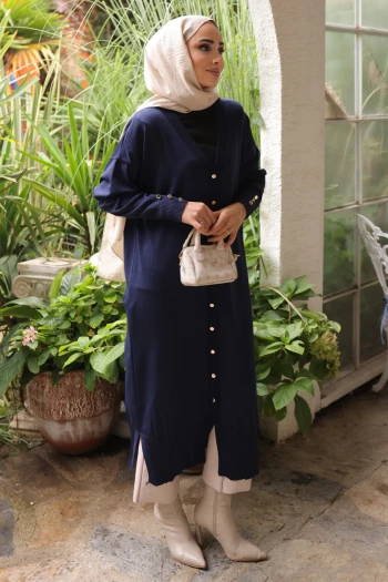 Lacivert Soğuk İplik Triko Hırka