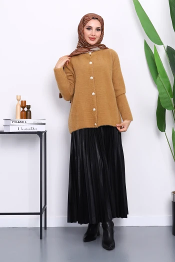 Vizon Bisiklet Yaka Angora Yumoş Hırka