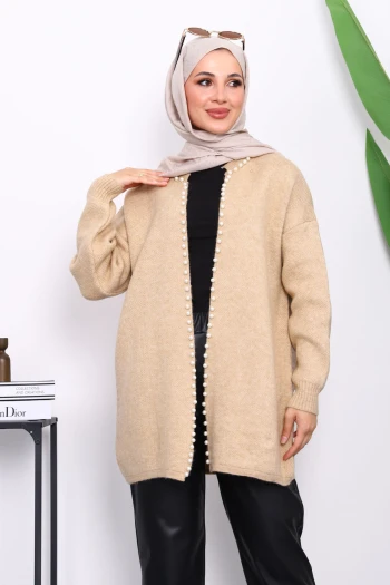 Vizon Yumoş Triko İncili Hırka