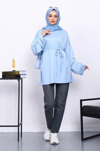 Bebe Mavi Duble Kol Modal Tunik