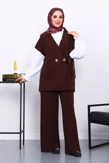 Bordo Yelek Pantolonlu Cupra Modal Takım