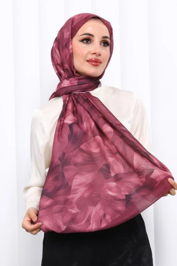 Gül Kurusu Desenli Soft Dijital Şal