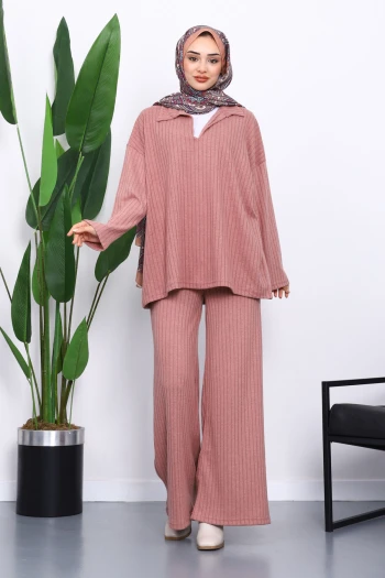 Gül Kurusu Kaşkorse Tunik Pantolonlu Takım