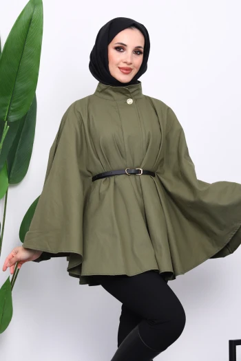 Haki Kemerli Gabardin Panço