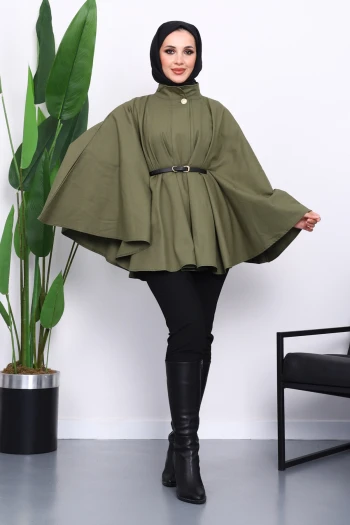 Haki Kemerli Gabardin Panço