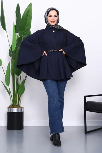 Lacivert Kemerli Gabardin Panço