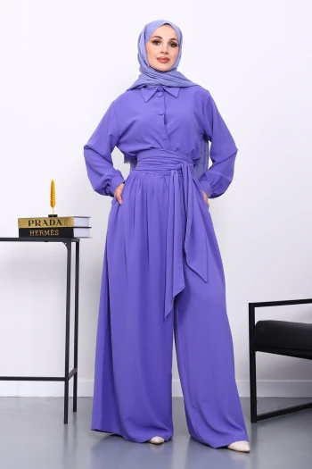 Lila Bel Lastikli Tulum