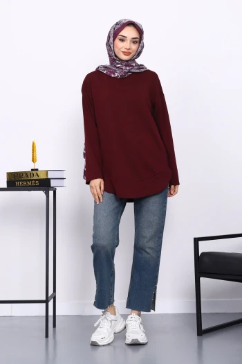 Mürdüm Bisiklet Yaka Modal Sweat