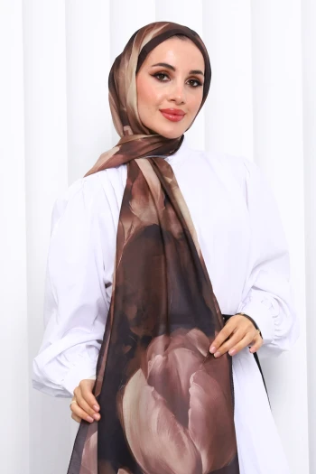 Siyah Desenli Soft Dijital Şal