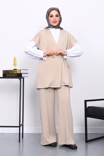 Taş Yelek Pantolonlu Cupra Modal Takım