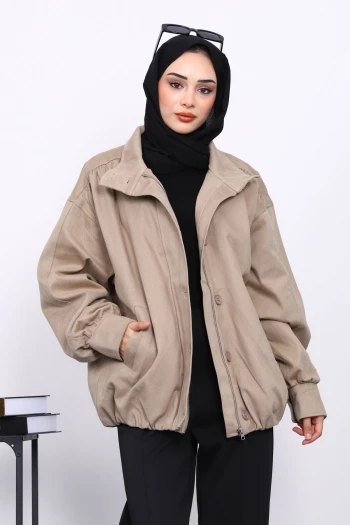 Vizon Pileli Astarlı Gabardin Ceket