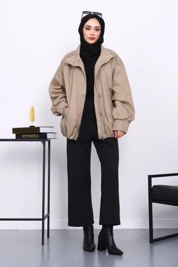 Vizon Pileli Astarlı Gabardin Ceket