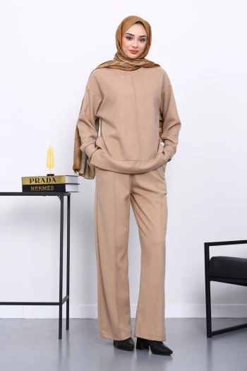 Vizon Üst ve Pantolonu Nervür Dikişli Selanik Takım