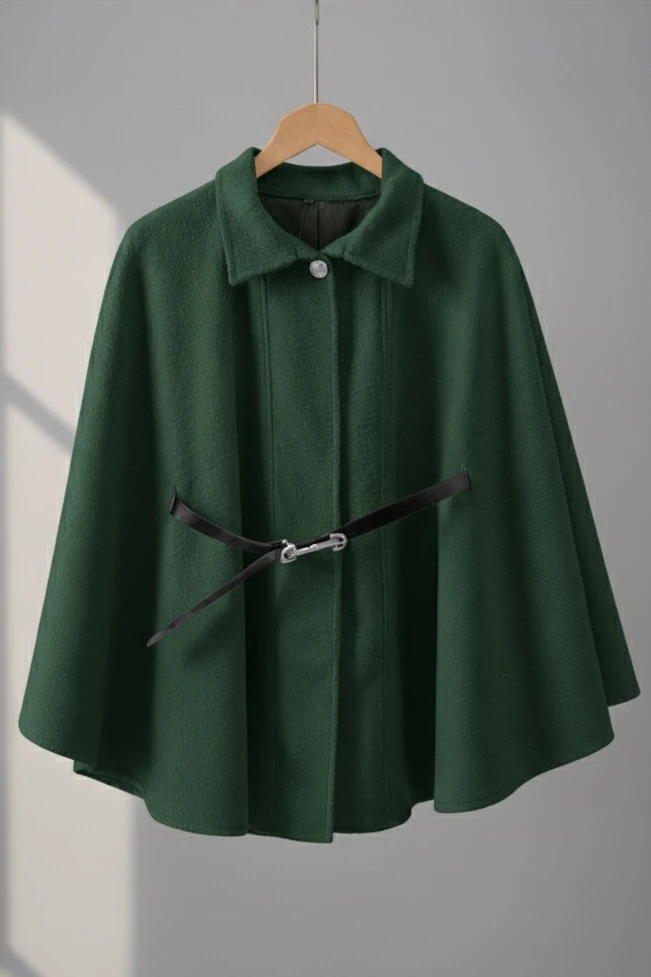 Yeşil Kemerli Kaşe Panço