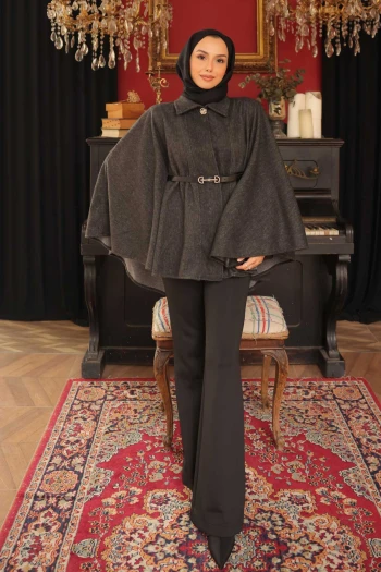 Antrasit Kemerli Kaşe Panço