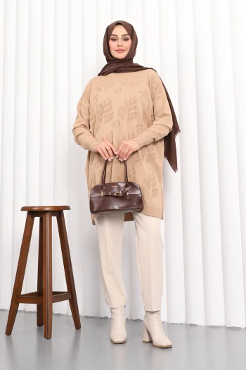 Bisküvi Soğuk İplik Merserize Triko Tunik