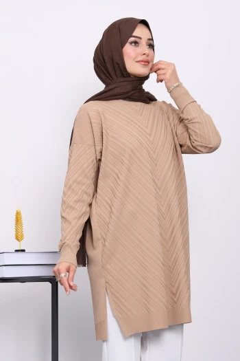 Bisküvi Soğuk İplik Merserize Triko Tunik