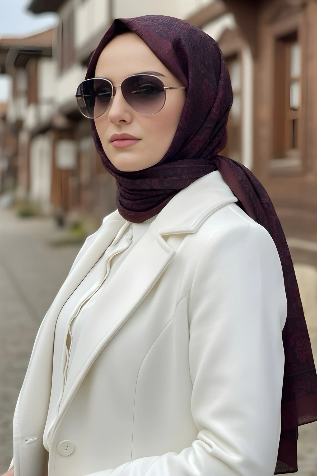 Bordo İpekhan Desenli Kraş Şal