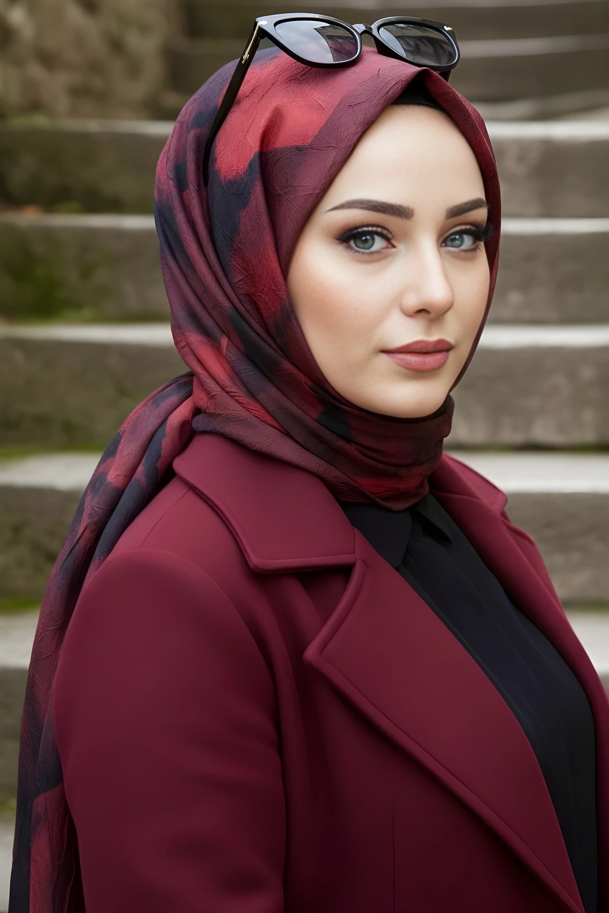 Bordo İpekhan Desenli Kraş Şal