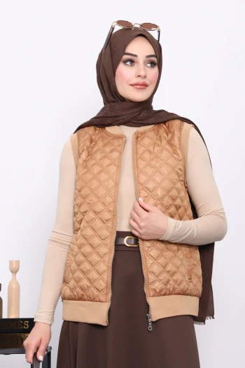 Camel Cepli Kapitone Yelek