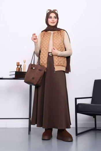 Camel Cepli Kapitone Yelek