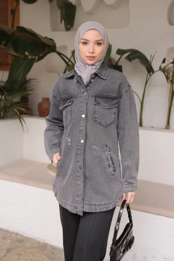 Füme Cepli Lazer Kesim Kot Ceket