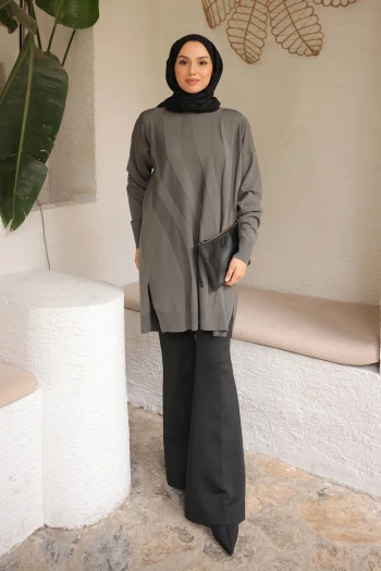 Füme Soğuk İplik Merserize Triko Tunik