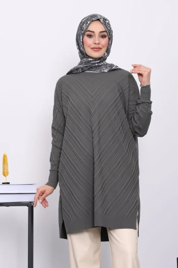 Füme Soğuk İplik Merserize Triko Tunik