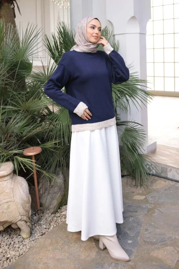 Lacivert Bisiklet Yaka Triko Kazak