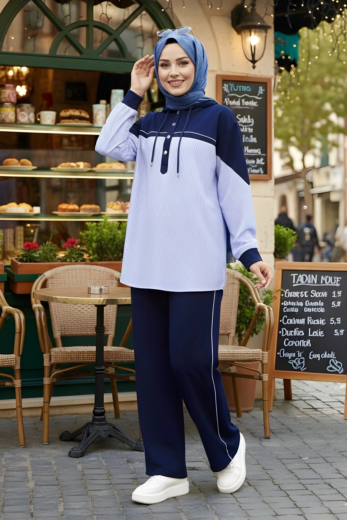 Lacivert Gömlek Garnili Pantolonlu Takım