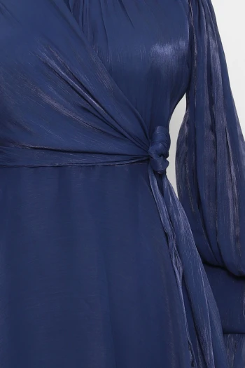 Lacivert Yandan Bağlamalı Abiye