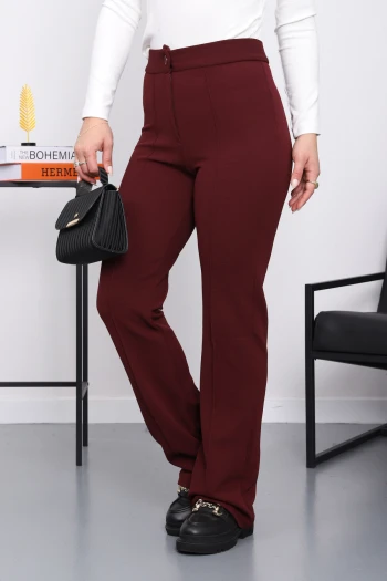 Mürdüm Çimalı İspanyol Paça Pantolon