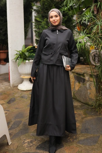 Siyah Etekli Ceket Bondit Takım