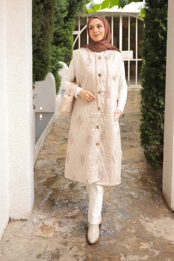 Taş Kapüşonlu Kapitone Yelek