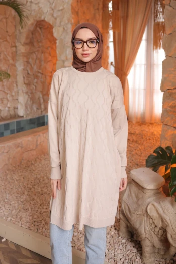 Taş Soğuk İplik Merserize Triko Tunik