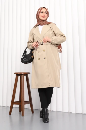 Vizon Kruvaze Yaka Trençkot