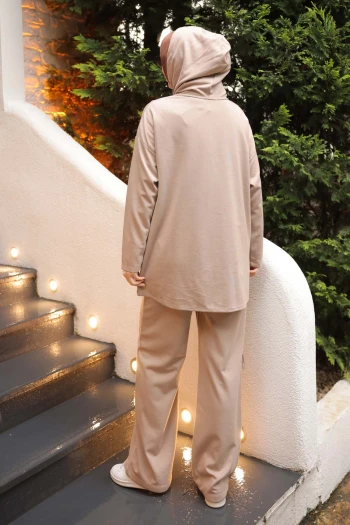 Vizon Ön Detaylı Modal Tunik Pantolonlu Takım