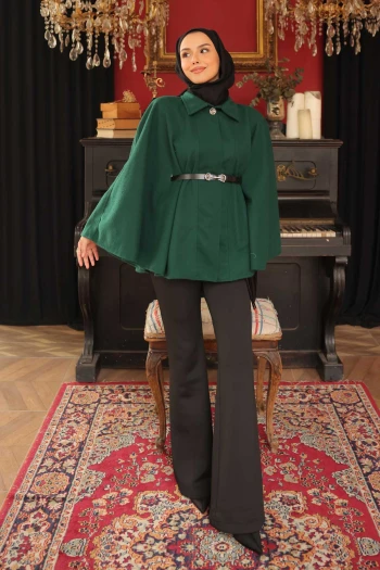 Yeşil Kemerli Kaşe Panço