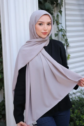 Açık Vizon Five Medine İpeği Şal