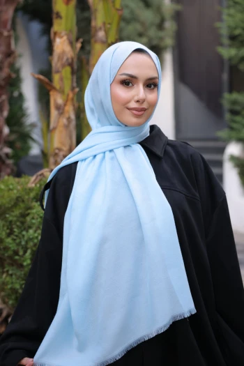 Bebe Mavi İpekhan Pamuk Jakarlı Şal