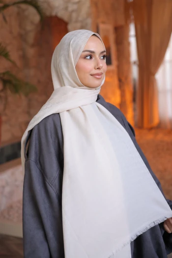 Bej İpekhan Pamuk Jakarlı Şal