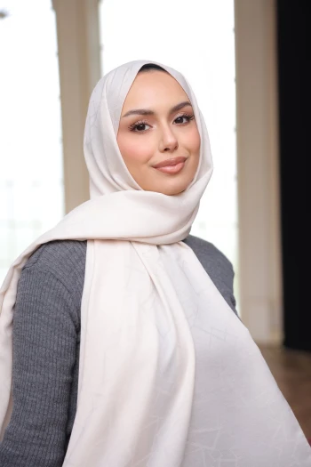 Bej İpekhan Pamuk Jakarlı Şal